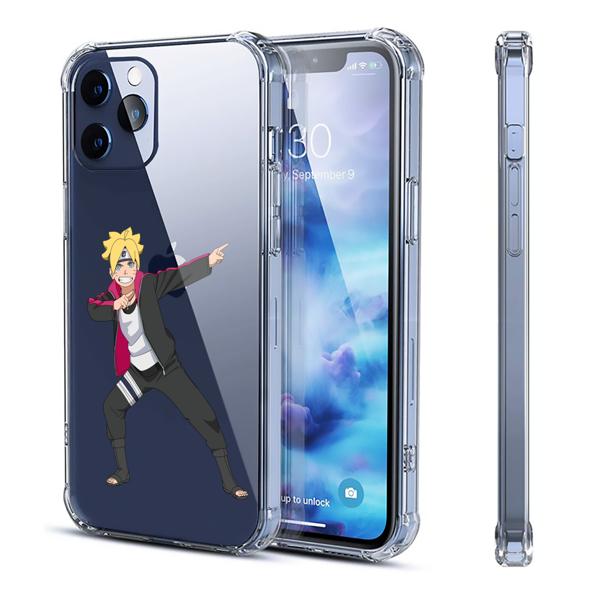 （画像用） NARUTO -ナルト- うずまき ボルト Uzumaki Boruto 【iPhone 12シリーズ対応】透明スマホケース（クリアソフトケース）